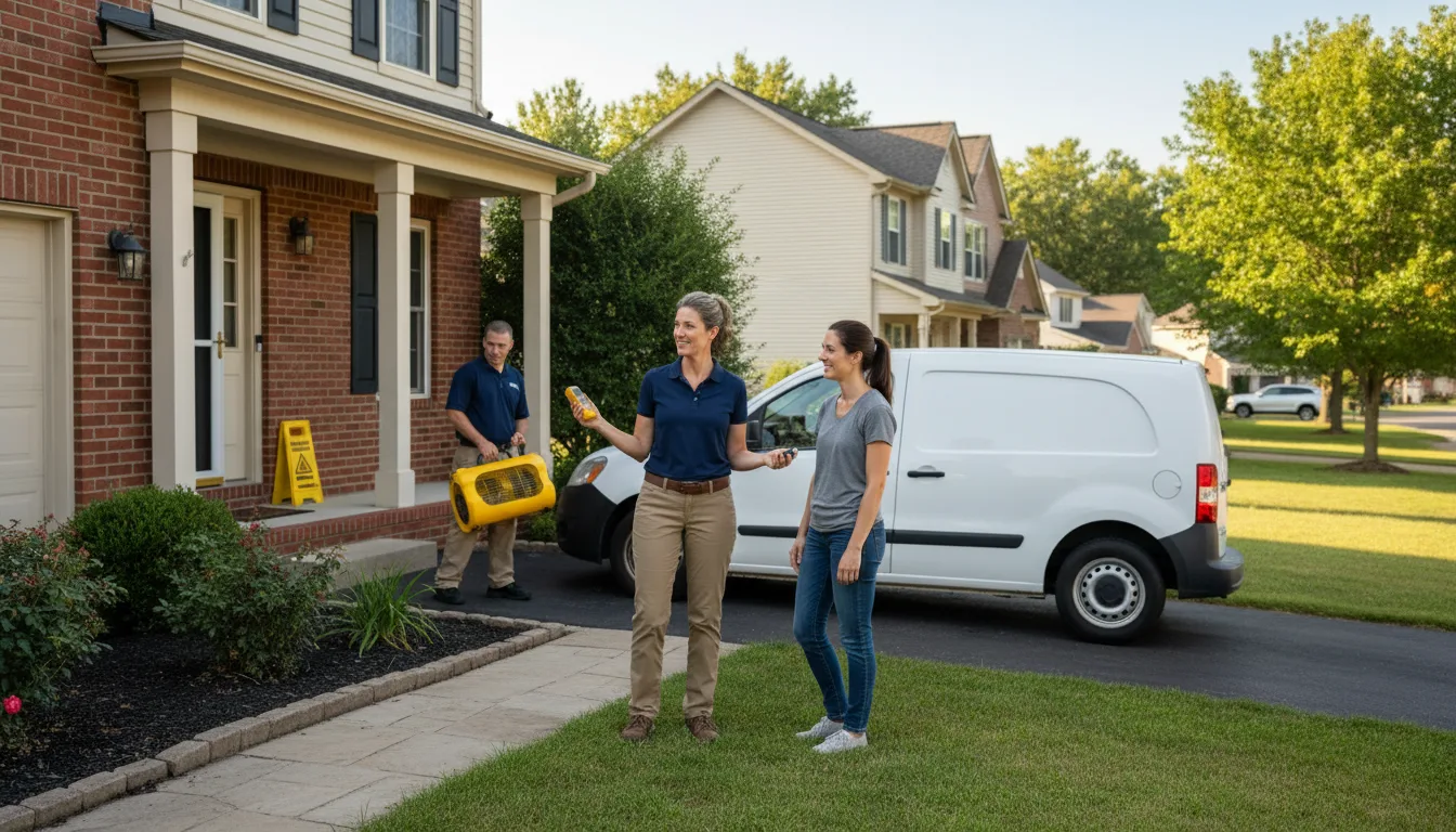 Residential water damage restoration in Hyde, PA